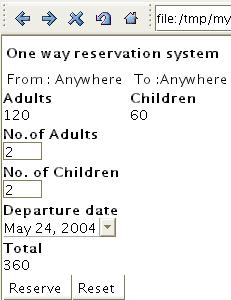 XForm reservation form